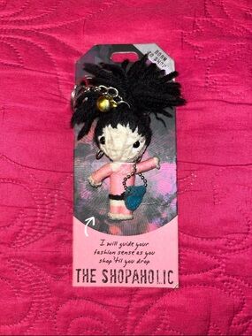 Watchover Voodoo Pink & Black Knit Doll Keychain